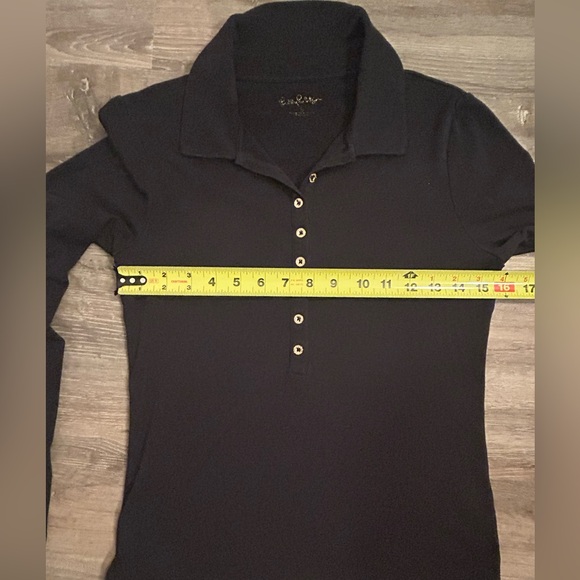 Lilly Pulitzer Remma black long sleeve polo top, size Small - Picture 4 of 7